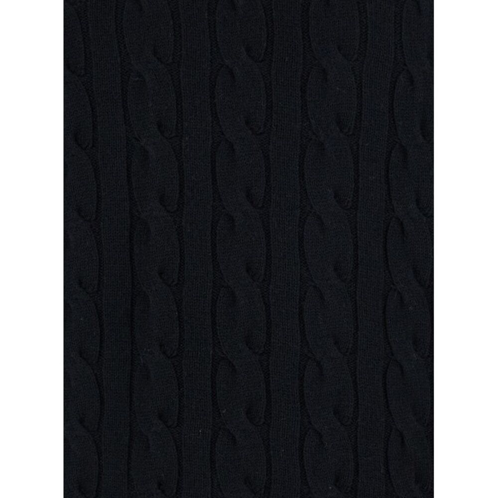 Kangra Men Black Crew Neck Sweater With Braided Design In Wool Man - Picture 3 of 3